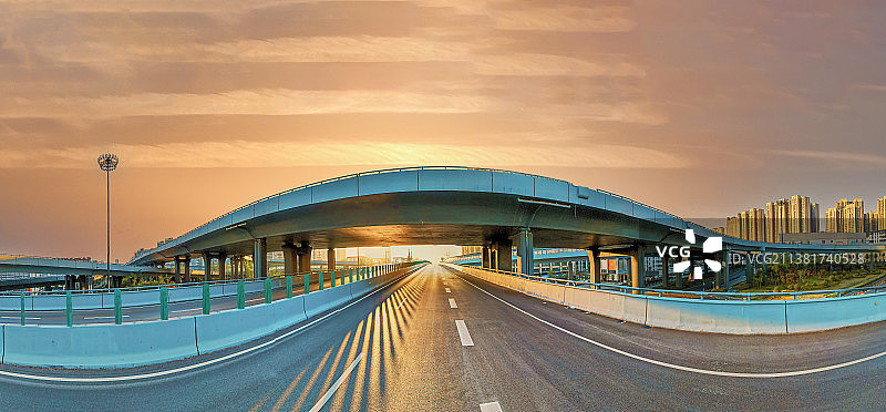 汽车广告背景图城市道路立交航拍视角风景图片素材