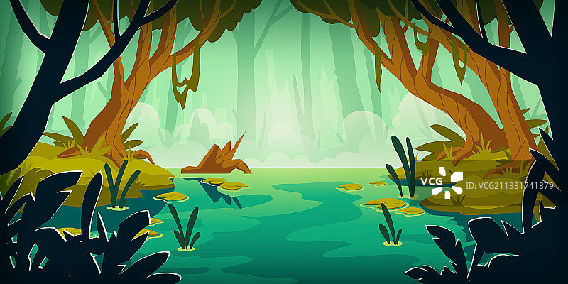 雨林沼泽风光图片素材