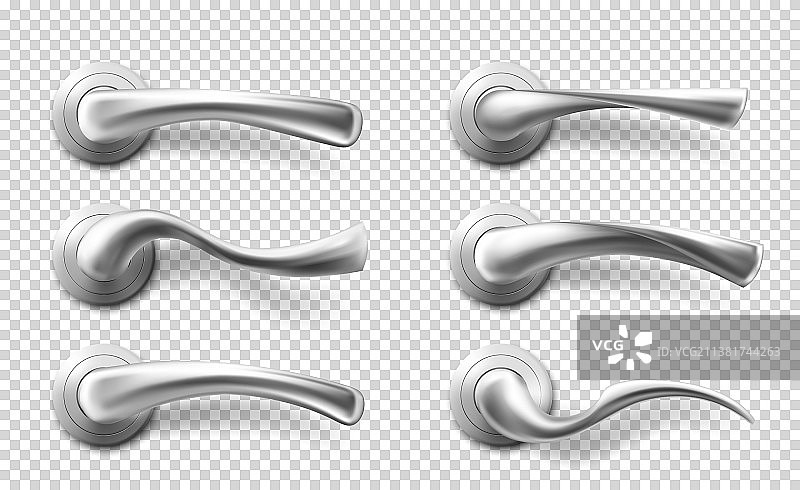逼真的金属门把手图片素材
