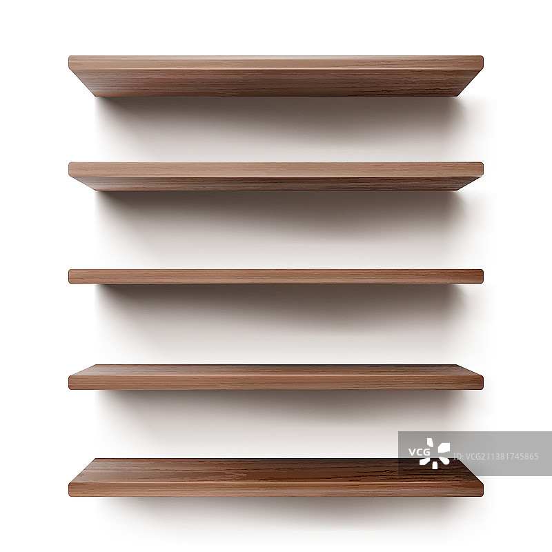 白色墙壁上的空木架图片素材