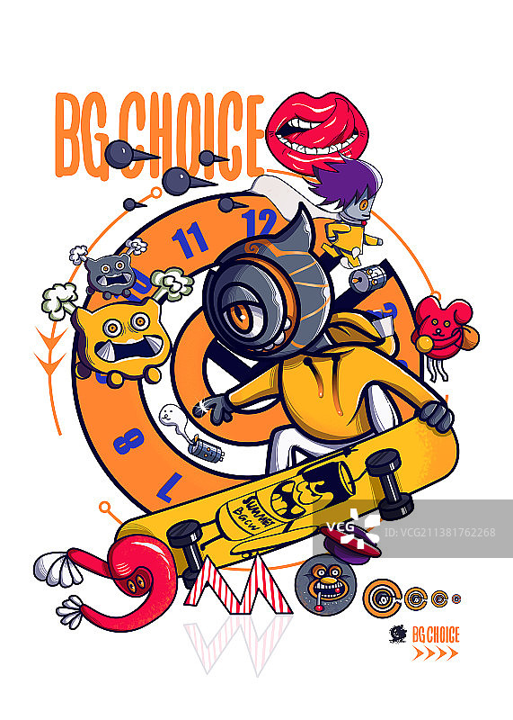 潮玩类创意插画图片素材