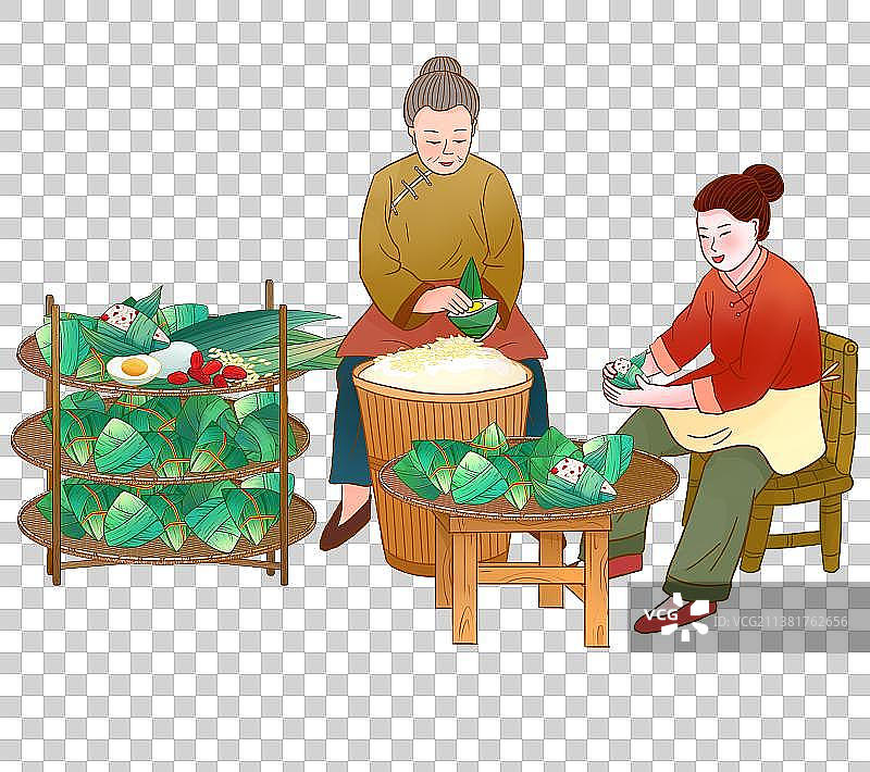 包粽子的人图片素材