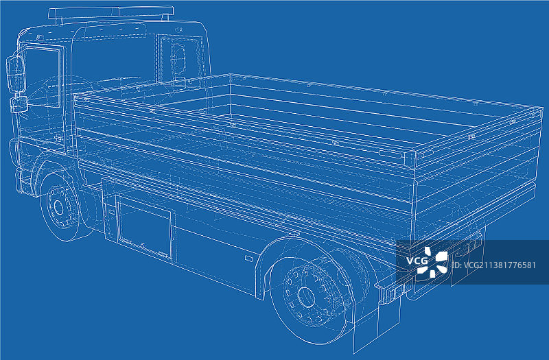 平板卡车线框图片素材
