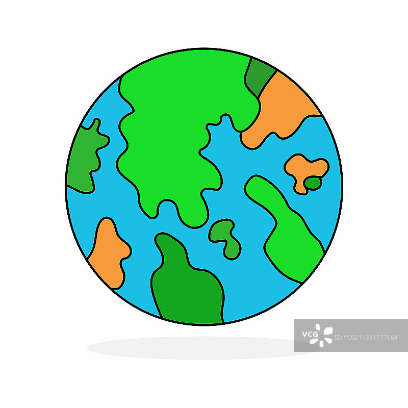 可爱的彩色地球图标图片素材