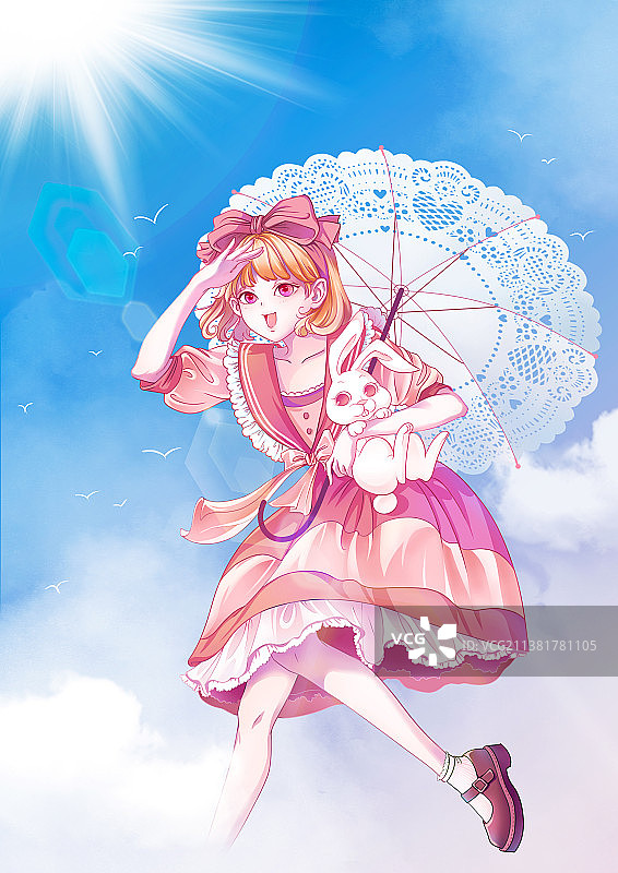 唯美风二次元少女图片素材