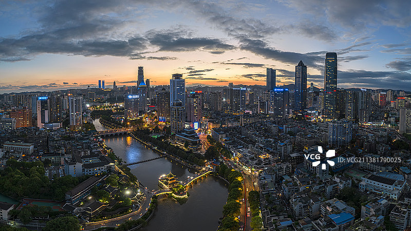 贵阳市老城区日落全景图片素材