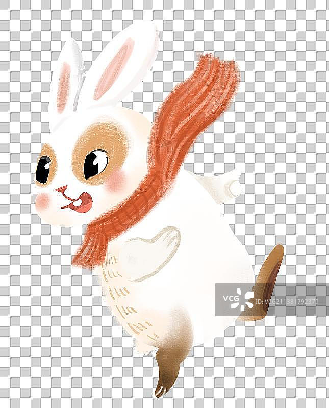 带红围巾的兔子图片素材