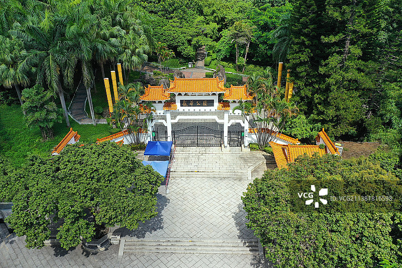 广东省深圳市龙华区龙华公园航拍图片素材