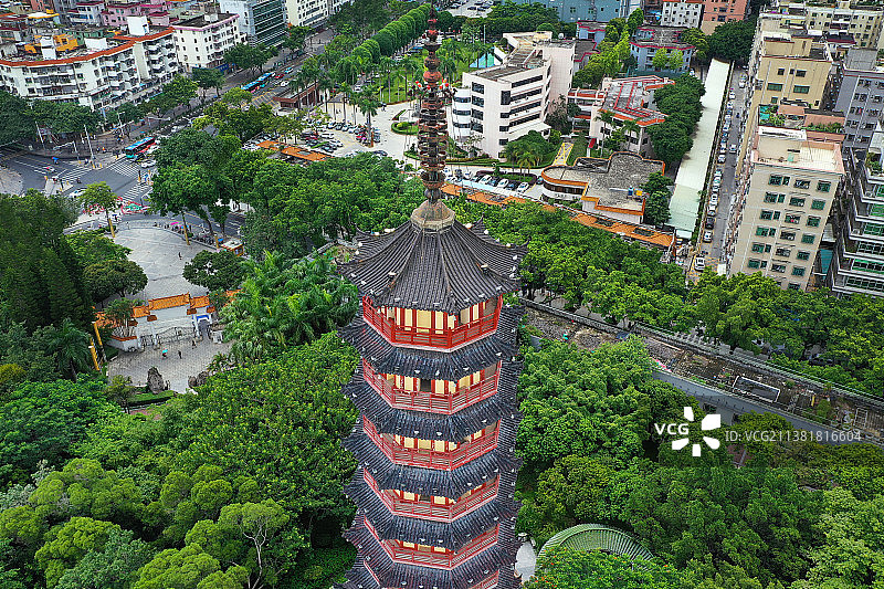 广东省深圳市龙华区龙华公园航拍图片素材