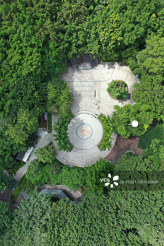 广东省深圳市龙华区龙华公园航拍图片素材