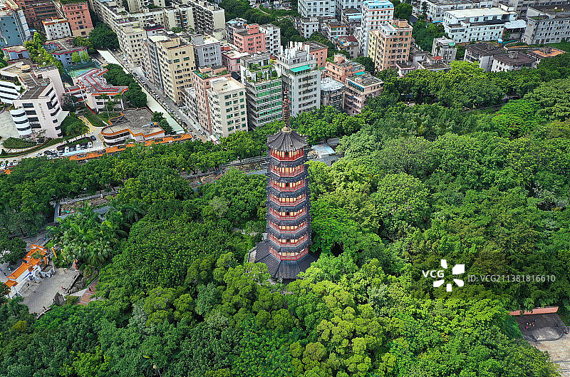 广东省深圳市龙华区龙华公园航拍图片素材