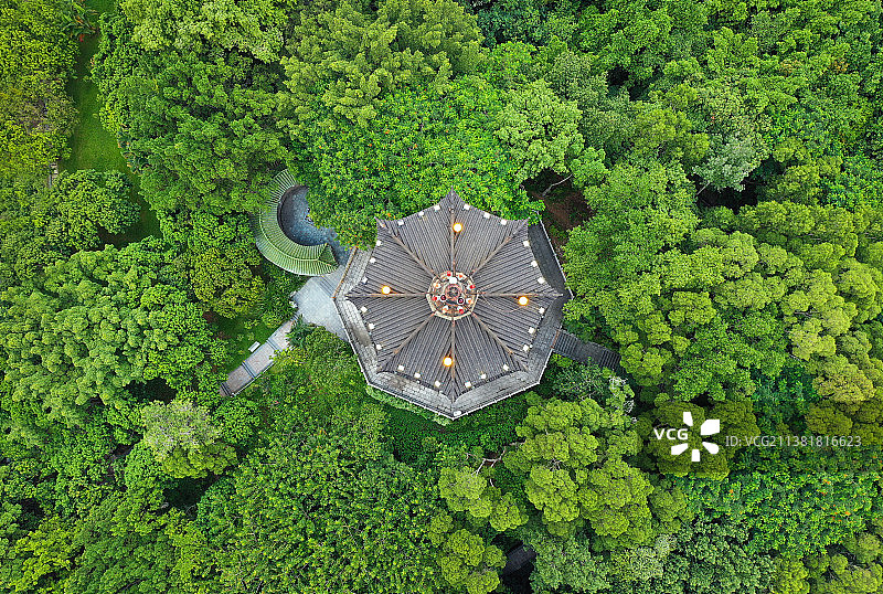 广东省深圳市龙华区龙华公园航拍图片素材