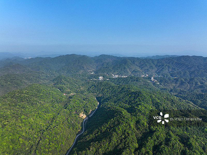广东省惠州市龙门县永汉镇南昆山国家森林公园丹枫寨航拍图片素材
