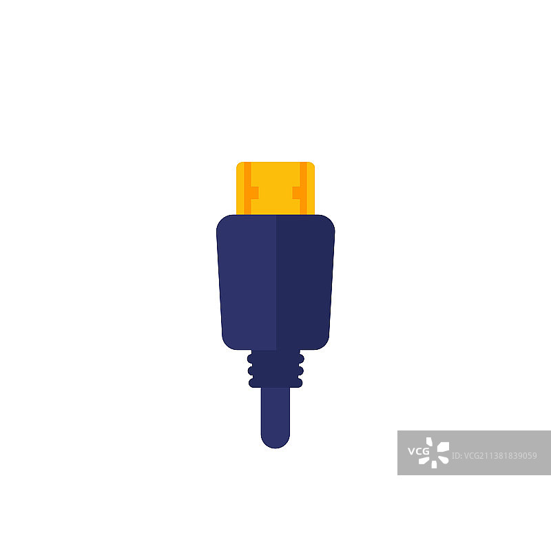 白色图标上的HDMI线缆图片素材