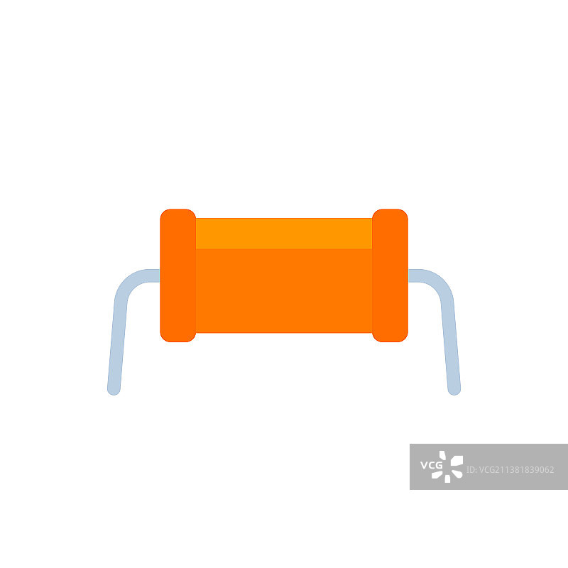 白色扁平背景上的电阻器图标图片素材