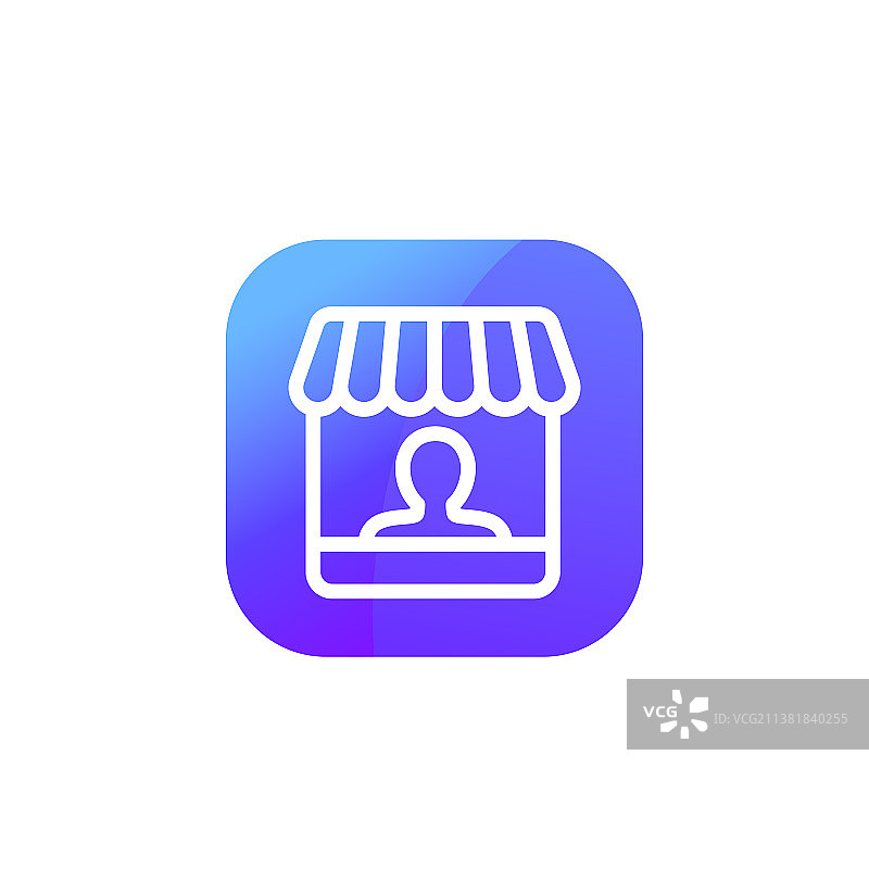 应用程序供应商或销售人员线条图标图片素材