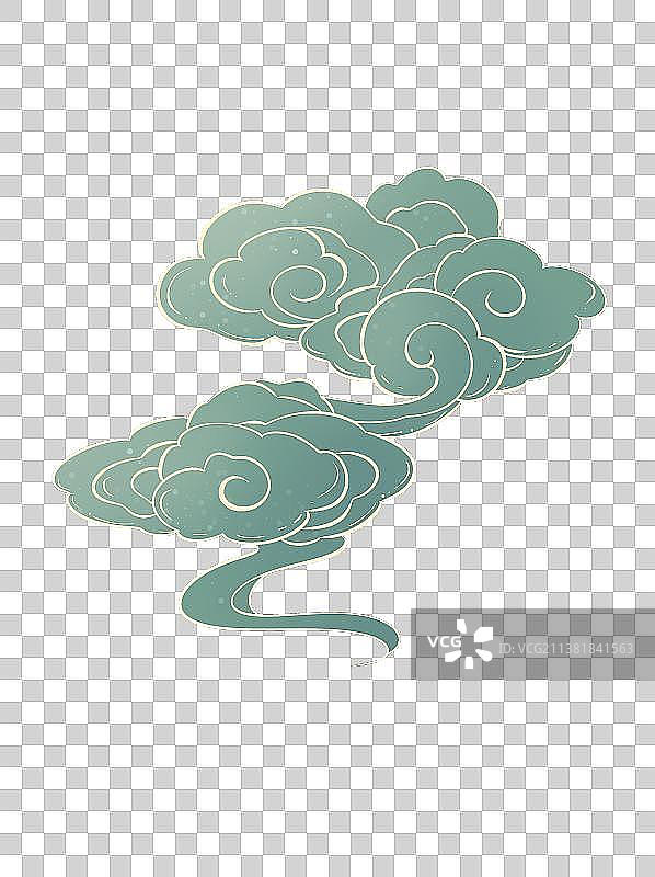 渐变国潮风祥云图片素材