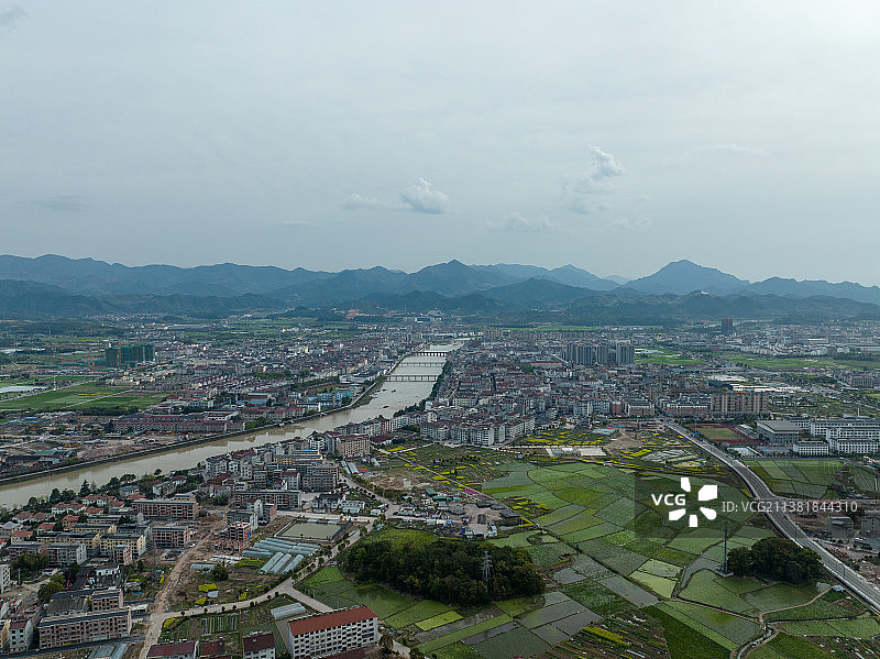 航拍浙江丽水缙云壶镇全景图片素材