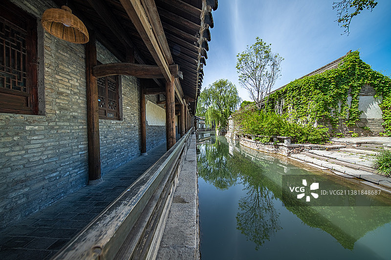 古北水镇建筑小路水流图片素材