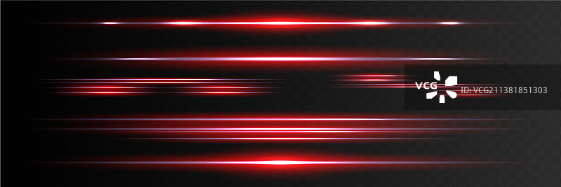 红色水平镜头光晕激光束图片素材