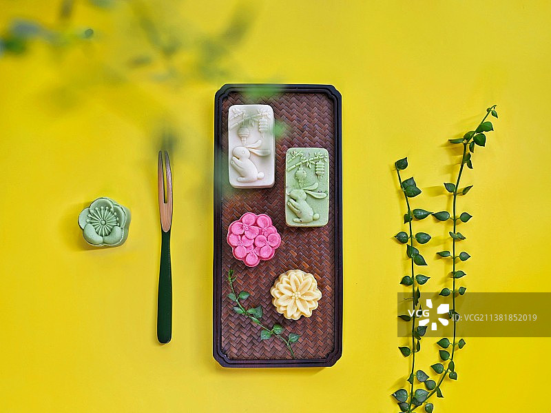 春日绿豆糕图片素材