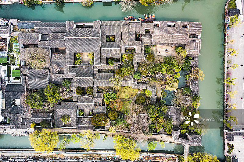 航拍苏州传统园林图片素材