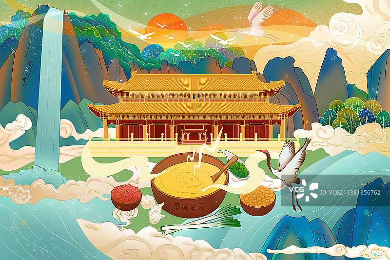 油茶插画图片素材