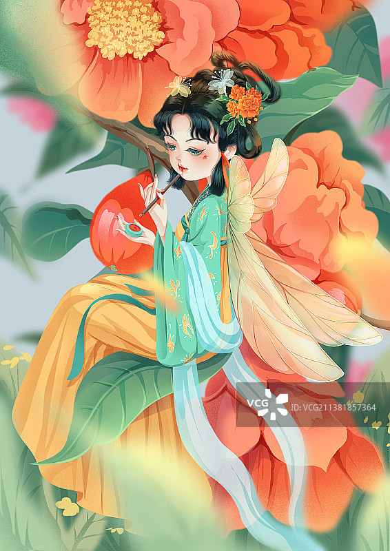 石榴花仙子图片素材