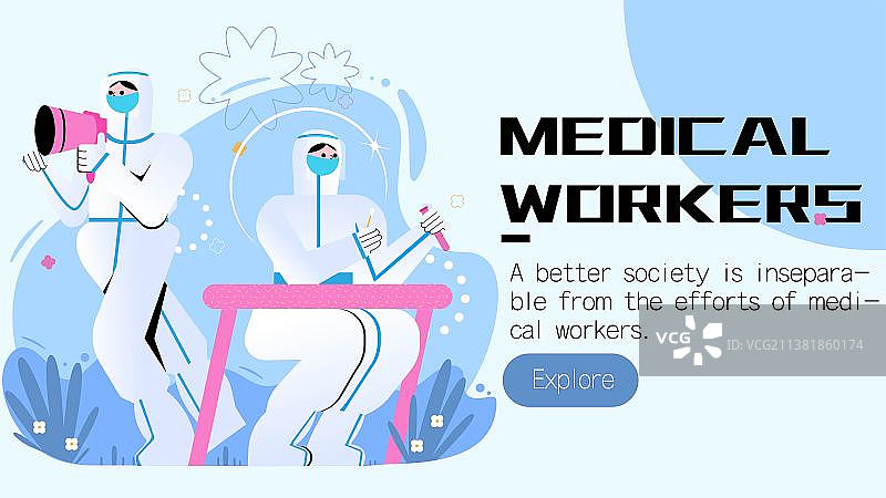 大白在呼吁人们来做核酸检测图片素材