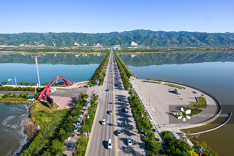 亚洲中国山西运城盐湖图片素材