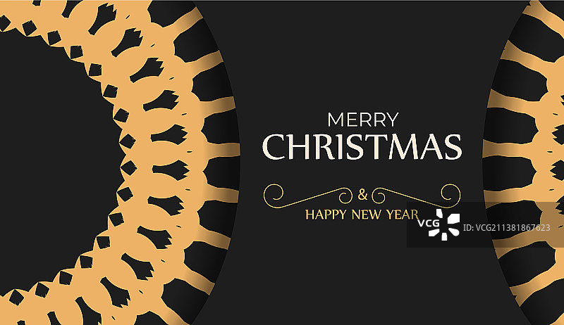 新年快乐黑色问候宣传册模板图片素材