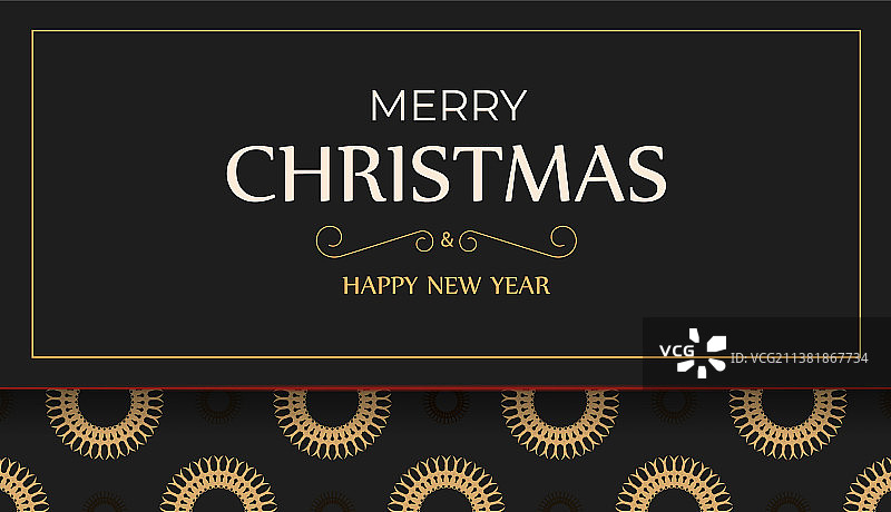 新年快乐宣传单黑色模板图片素材