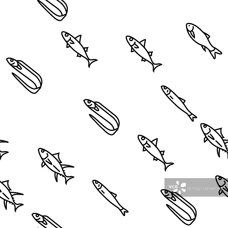 商业捕鱼水产养殖无缝图案图片素材