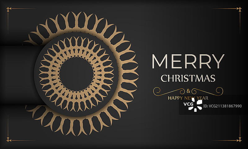 橙色奢华黑色新年宣传册图片素材