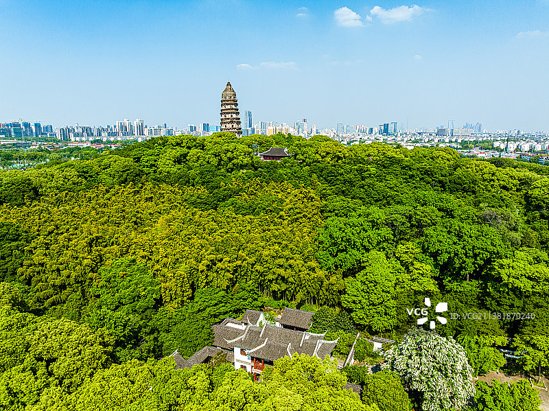 江苏苏州虎丘风景名胜区航拍图片素材