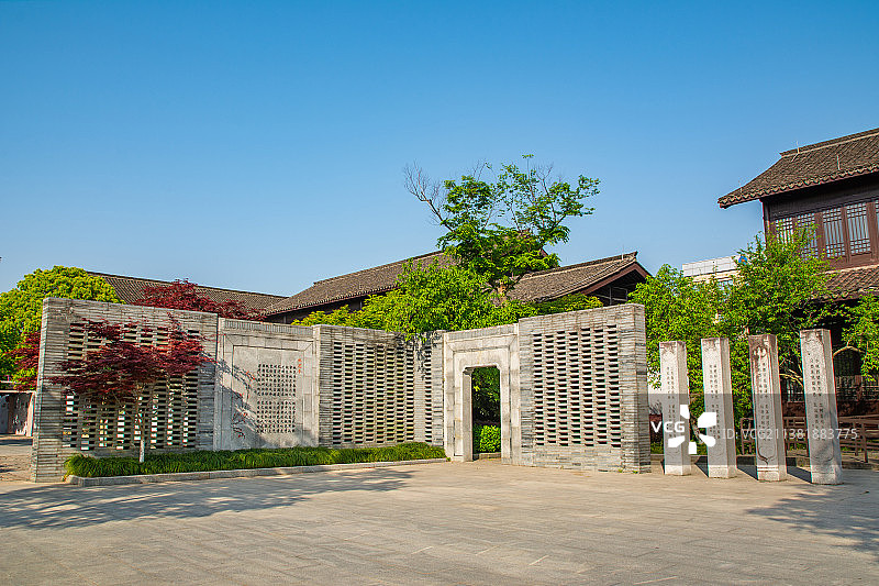 浙江杭州上城区丁兰  皋亭山 千桃园 公园园林建筑景观图片素材