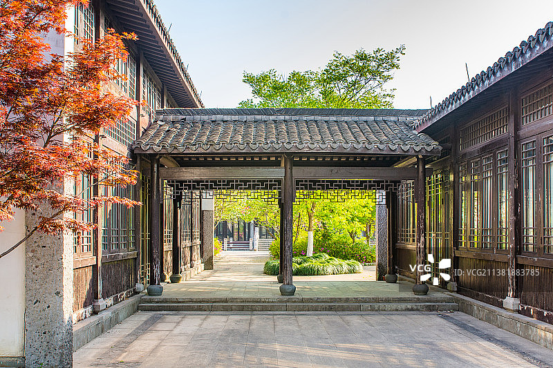 皋亭千桃园 浙江杭州上城区丁兰  皋亭山 千桃园 公园园林建筑景观图片素材