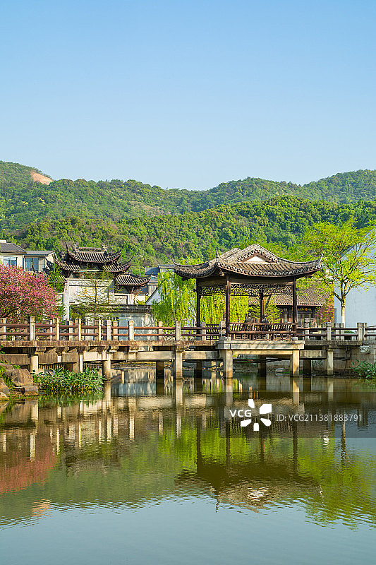 皋亭千桃园 浙江杭州上城区丁兰  皋亭山 千桃园 公园园林建筑景观图片素材