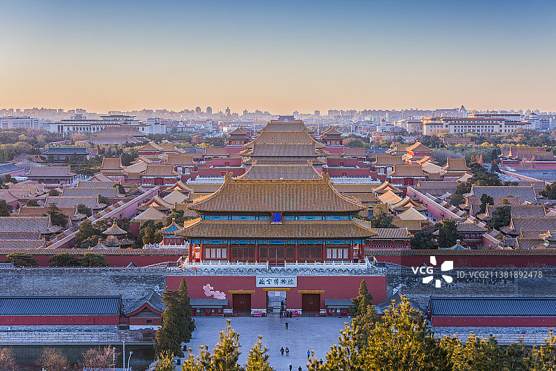 北京故宫全景图皇家宫殿风景图片素材