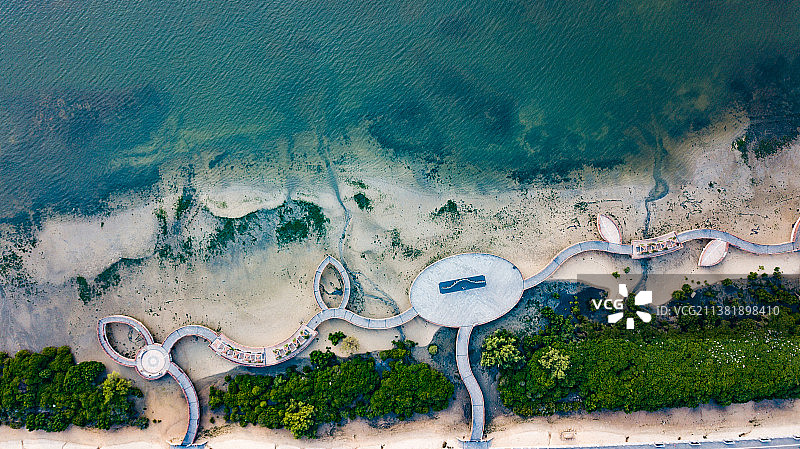 航拍湛江观海长廊图片素材