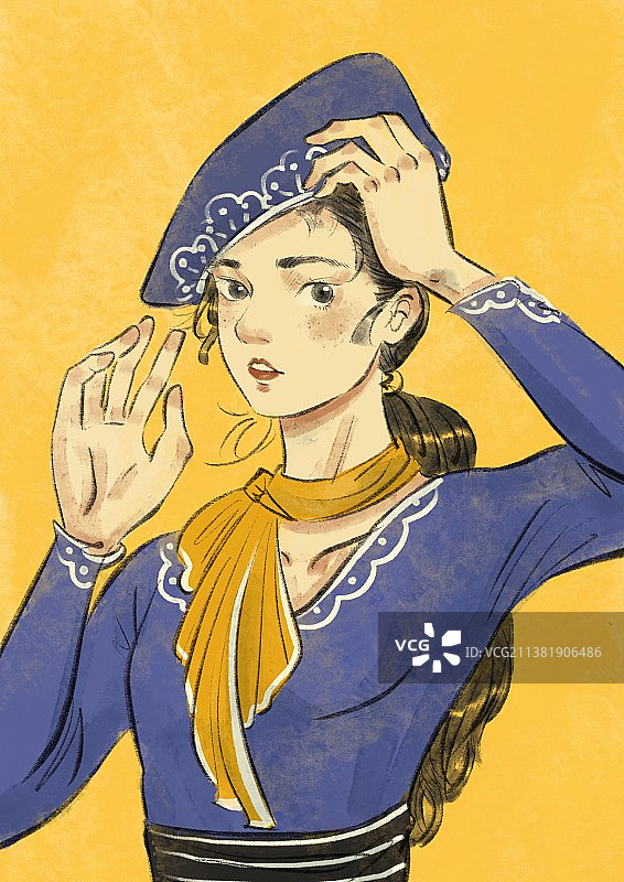 女孩插画图片素材