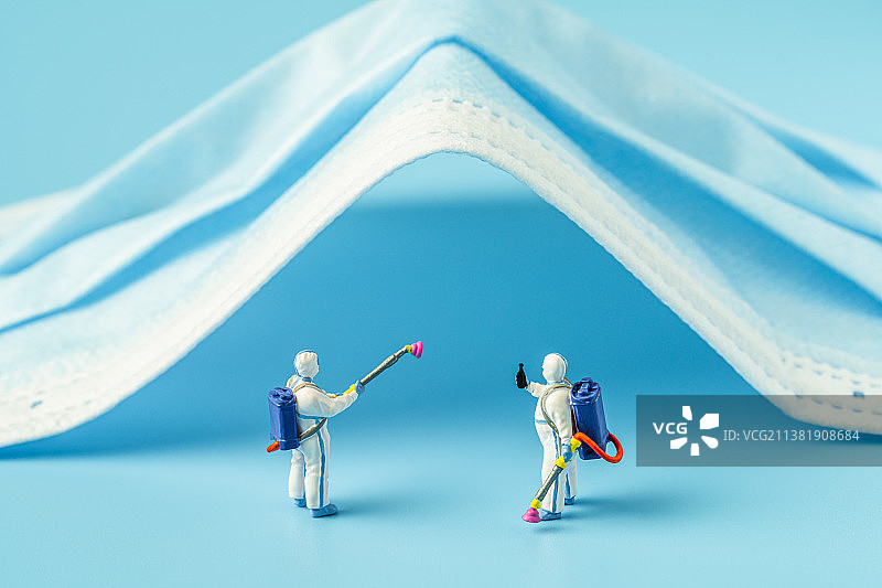 新冠肺炎疫情防疫入户消杀创意微缩景观图片素材