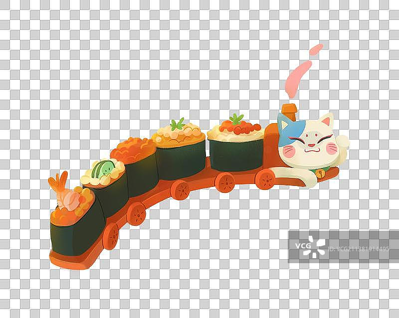 寿司猫头小火车图片素材