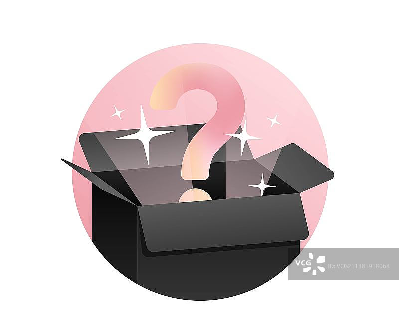 矢量开箱惊喜盲盒礼盒插图图片素材
