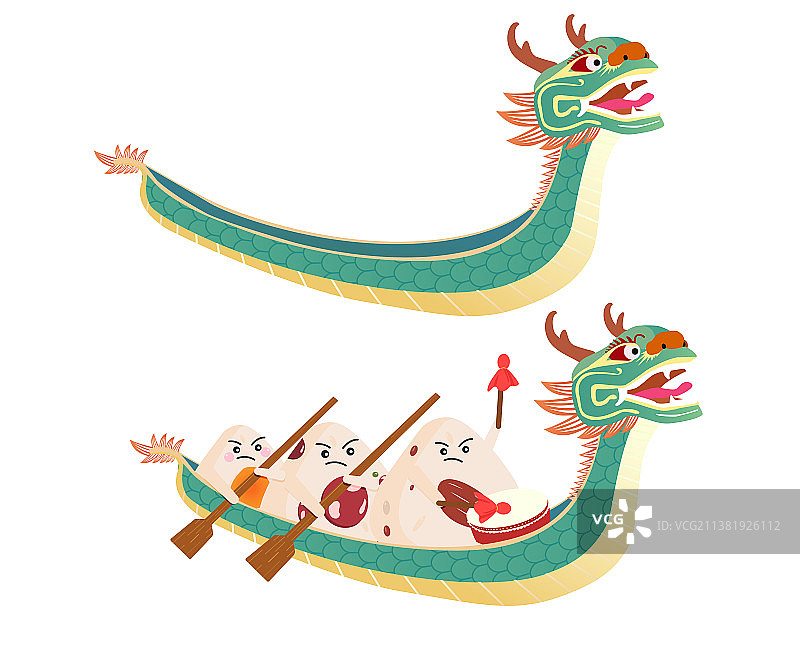 端午龙舟插画图片素材