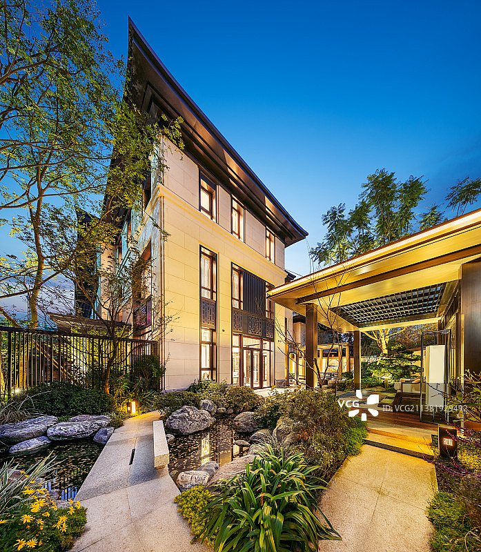 中式别墅建筑图片素材