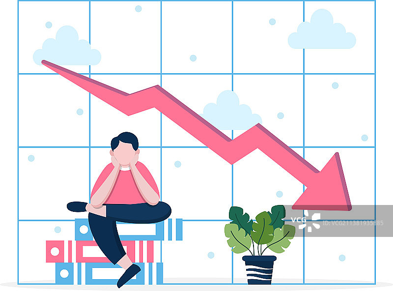 商业亏损导致破产经济图片素材