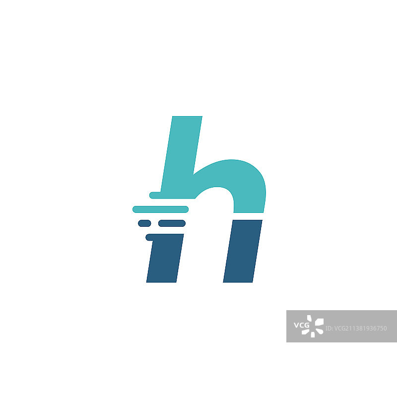 字母H小写科技数字快速图片素材