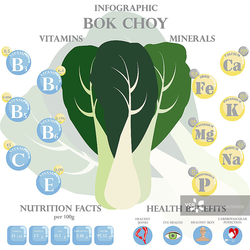 小白菜营养成分与健康益处图片素材