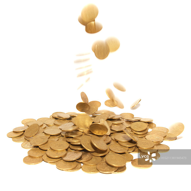 白色背景：金币雨与玩具图片素材
